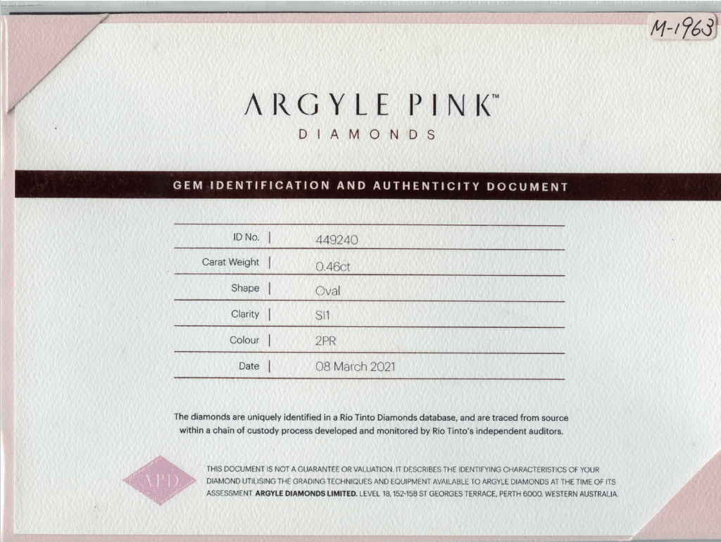 0.46ct 2PR SI1 Oval Pink Diamond